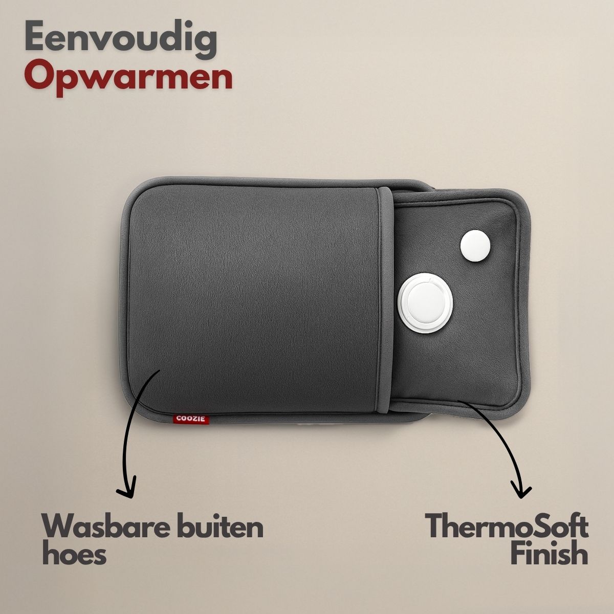 Coozie Elektrische kruik oplaadbaar Antracietgrijs
