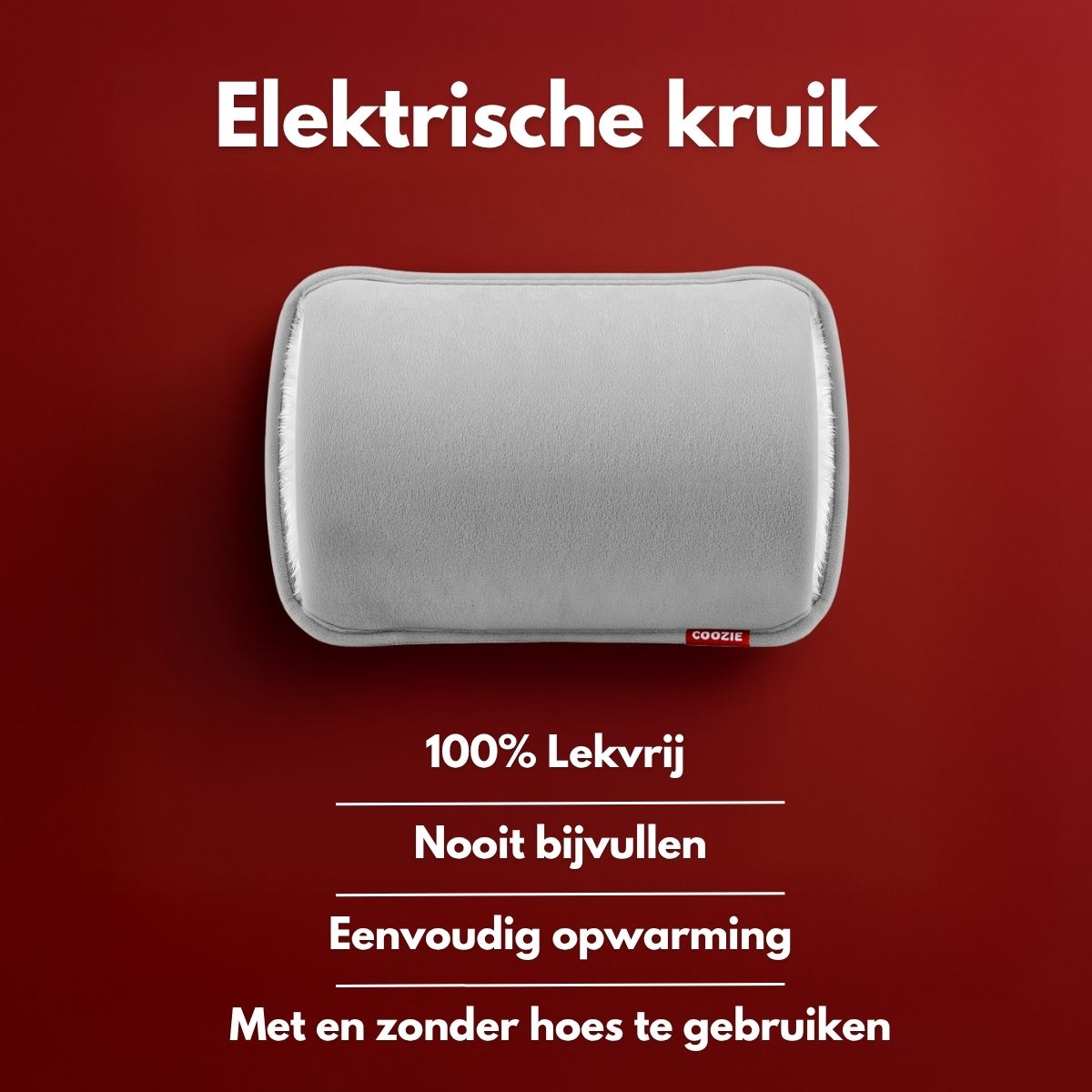 Coozie Elektrische kruik oplaadbaar - Lichtgrijs