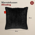 Coozie warmtekussen oplaadbaar 45x45 Zwart Velvet - Draadloos - Elektrisch