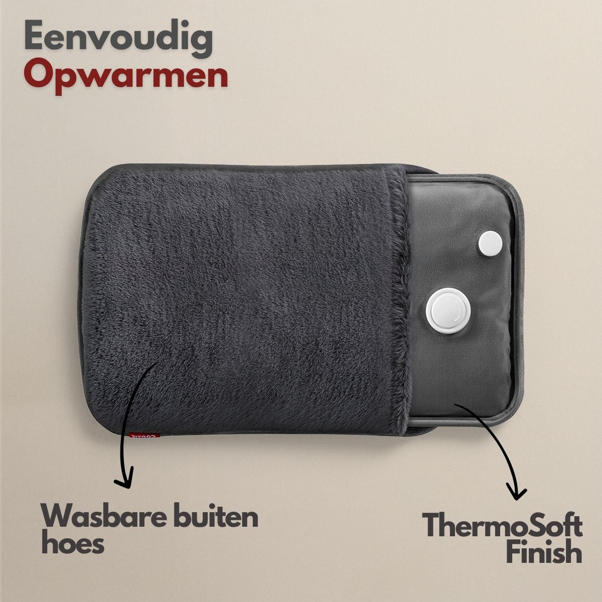 Coozie Elektrische kruik oplaadbaar XL - Antracietgrijs