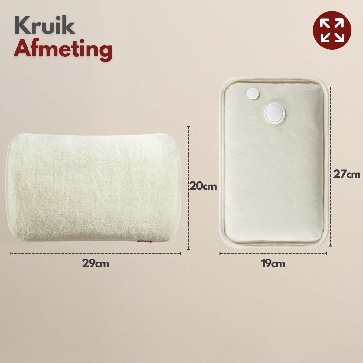 Coozie Elektrische kruik oplaadbaar - Beige