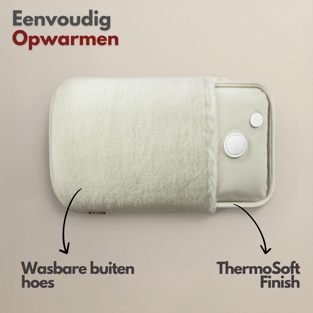 Coozie Elektrische kruik oplaadbaar XL - Beige