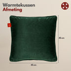 Coozie warmtekussen oplaadbaar 45x45 Groen Velvet - Draadloos - Elektrisch