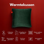 Coozie warmtekussen oplaadbaar 45x45 Groen Velvet - Draadloos - Elektrisch