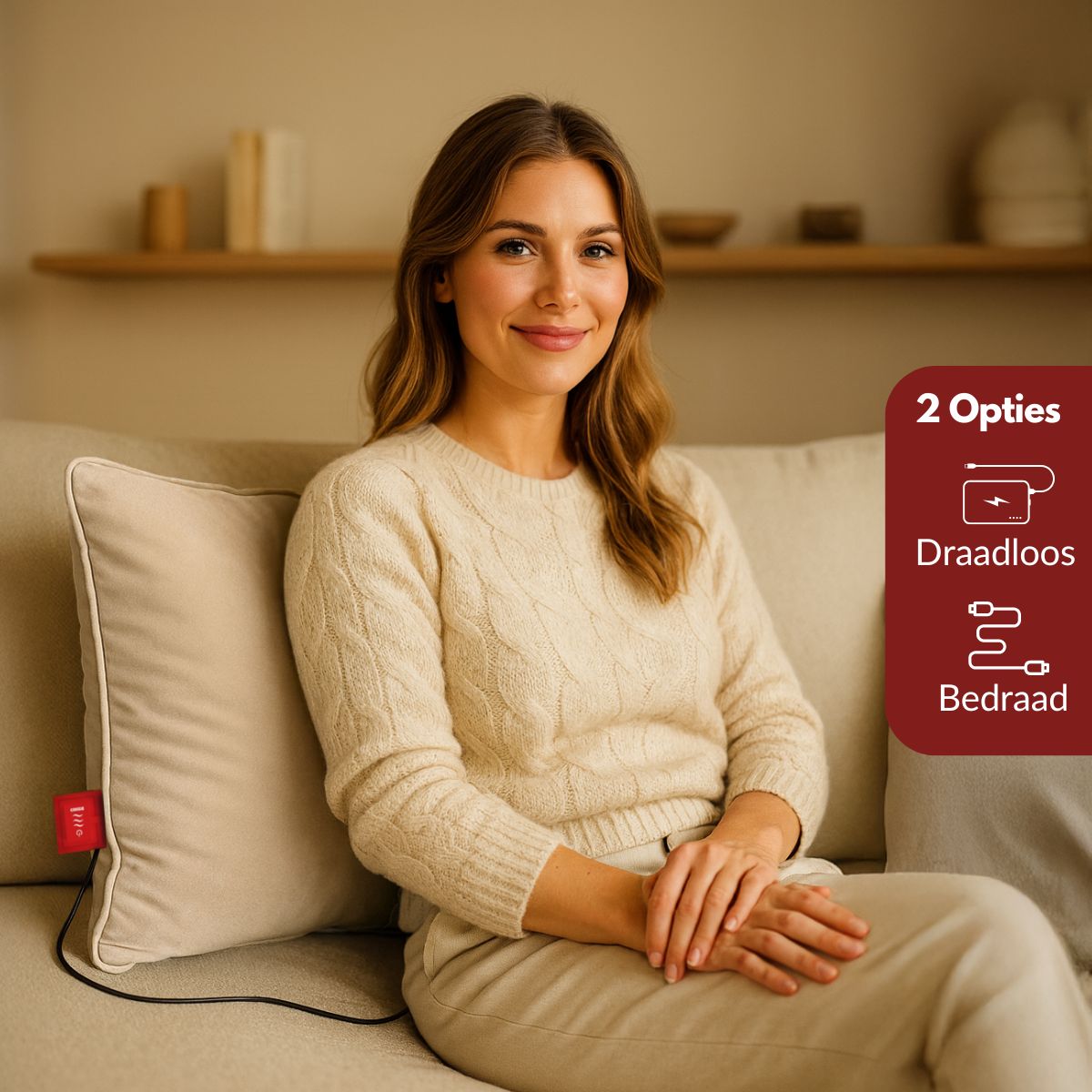 Warmtekussen Beige Fluweel