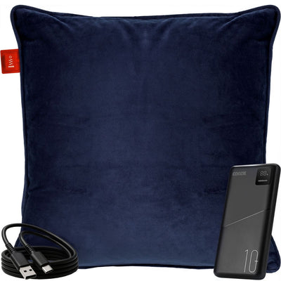 Coozie Warmtekussen Donkerblauw Velvet 45x45cm – Oplaadbaar