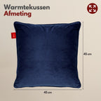 Coozie warmtekussen oplaadbaar 45x45 Donkerblauw Velvet - Draadloos - Elektrisch