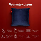 Coozie warmtekussen oplaadbaar 45x45 Donkerblauw Velvet - Draadloos - Elektrisch