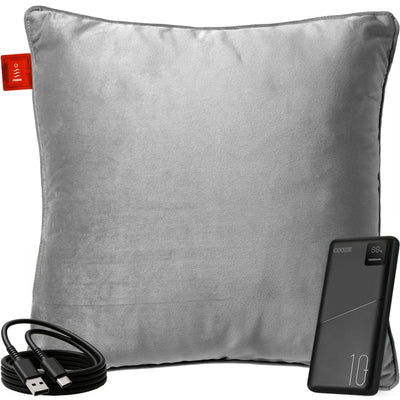 Coozie Warmtekussen Grijs Velvet 45x45cm – Oplaadbaar