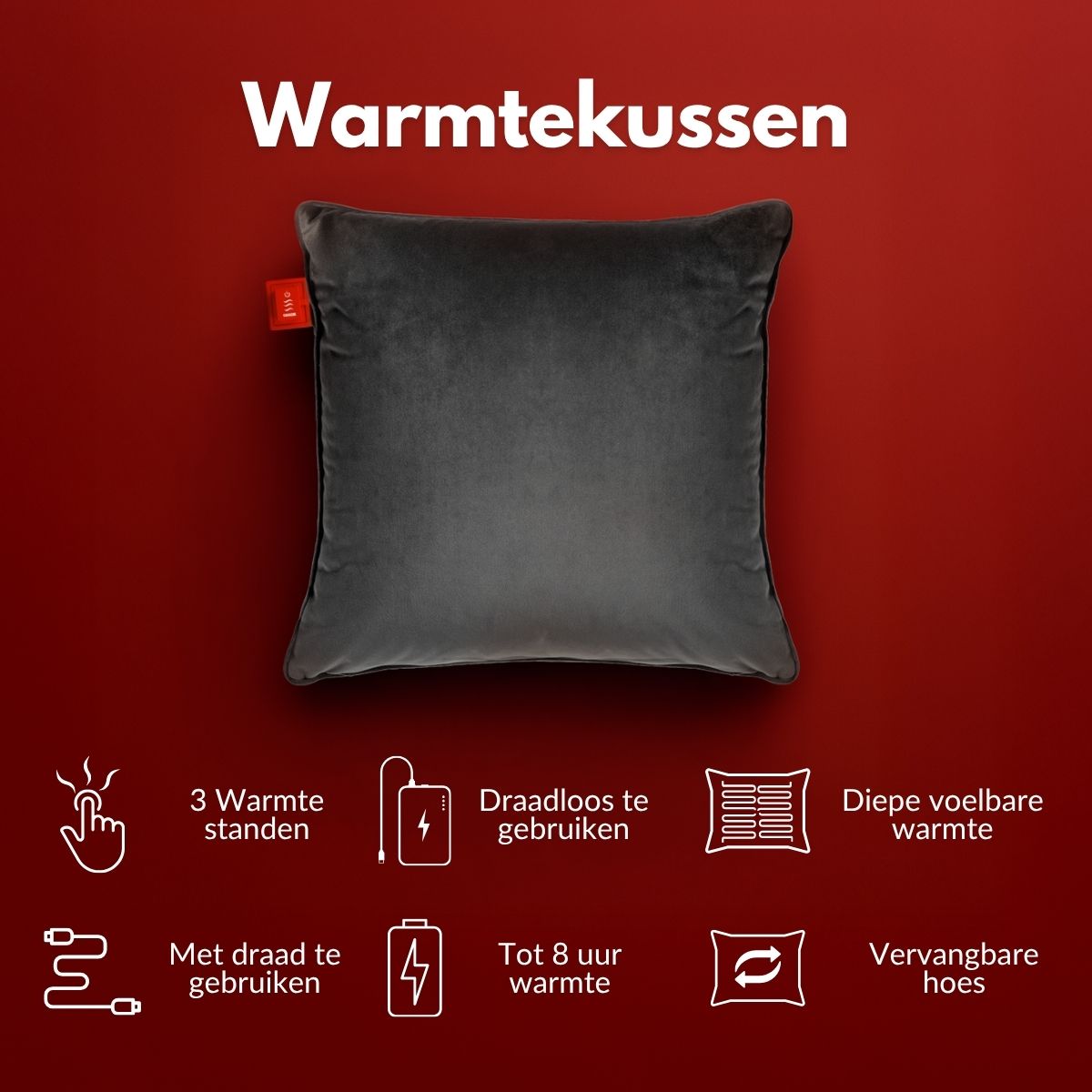 Warmtekussen Antracietgrijs Fluweel