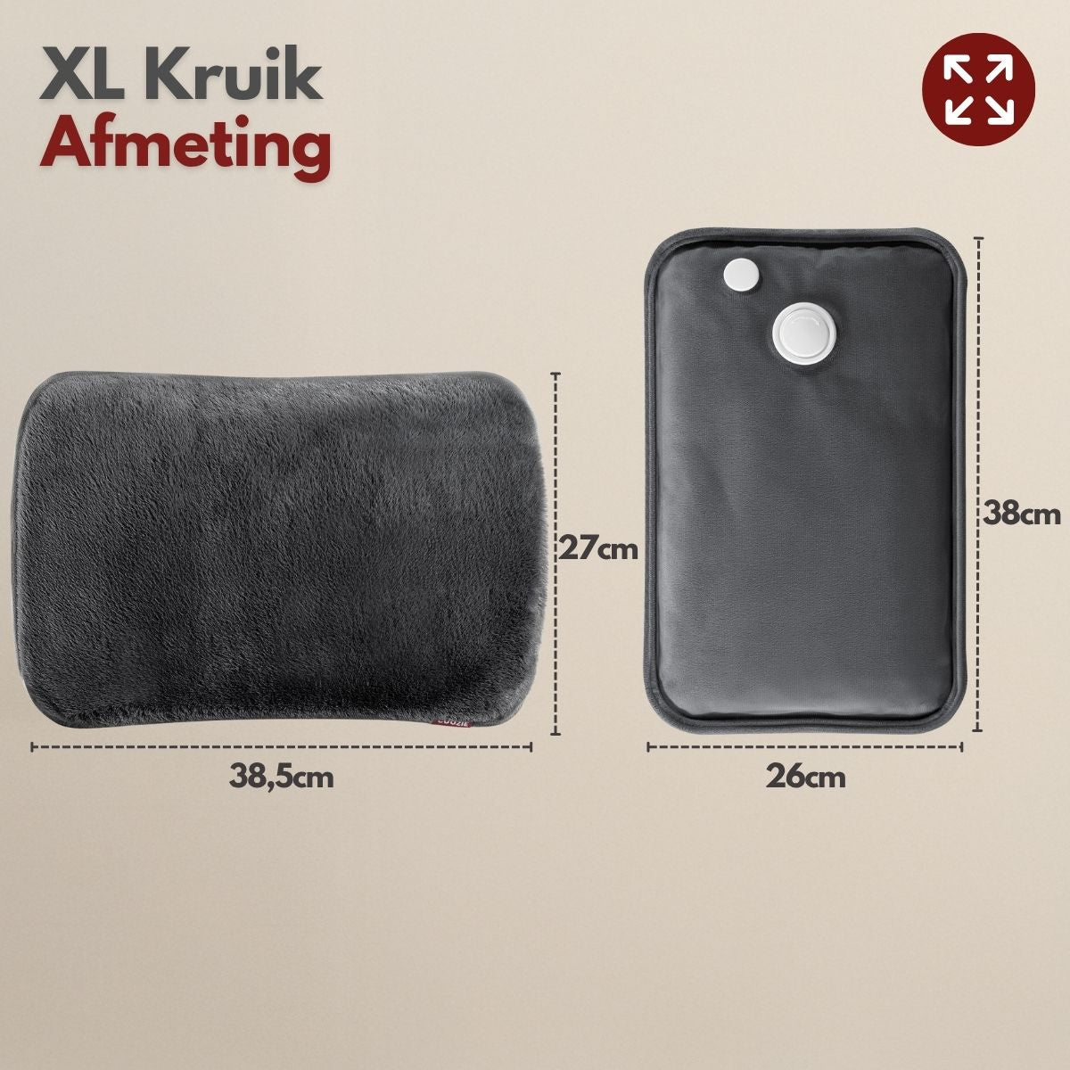 Coozie Elektrische kruik oplaadbaar XL - Antracietgrijs