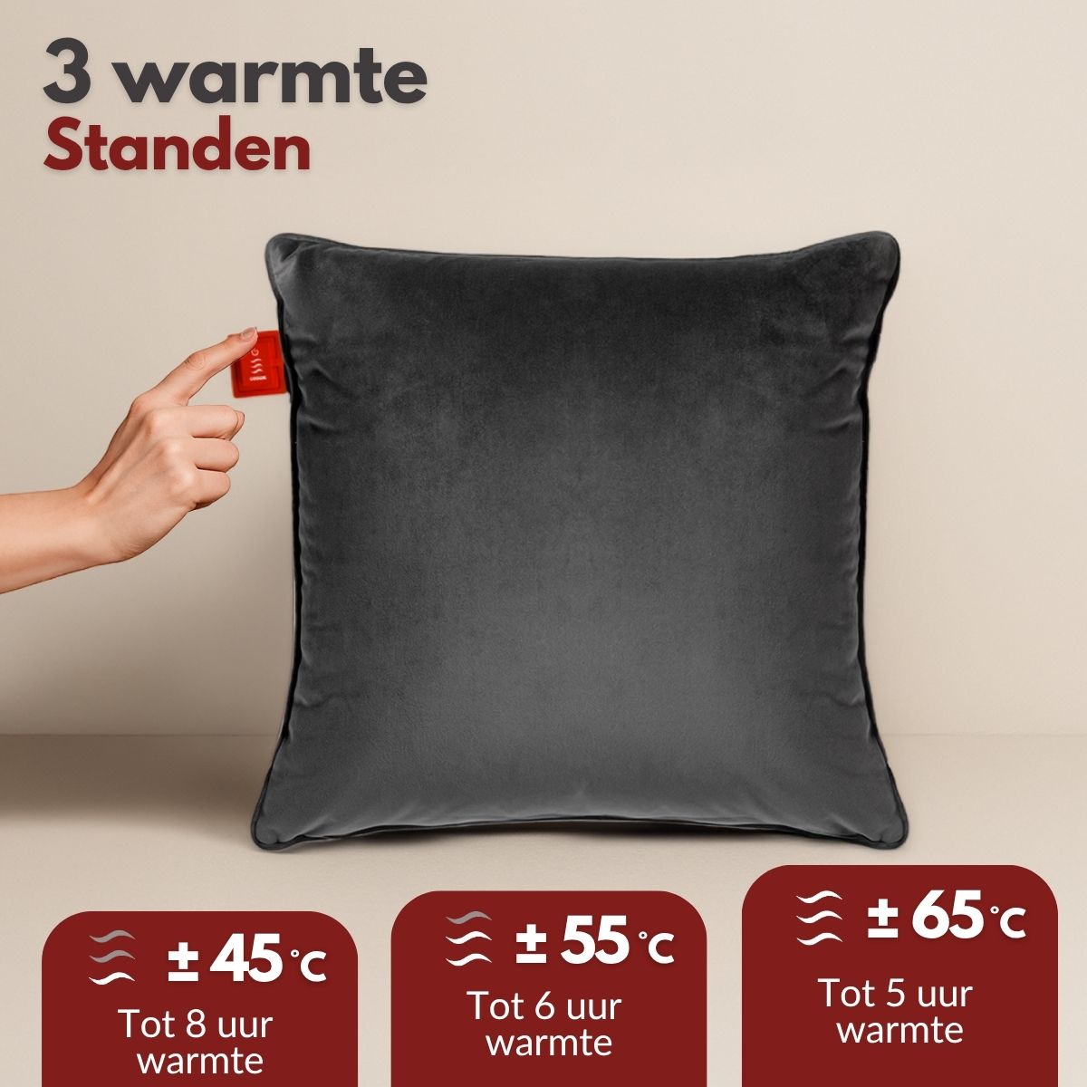 Warmtekussen Antracietgrijs Fluweel